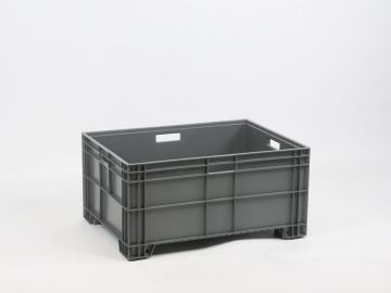 Bac grand volume Euronorm 800x600x390 mm 140 l. sur 4 pieds, gris foncé