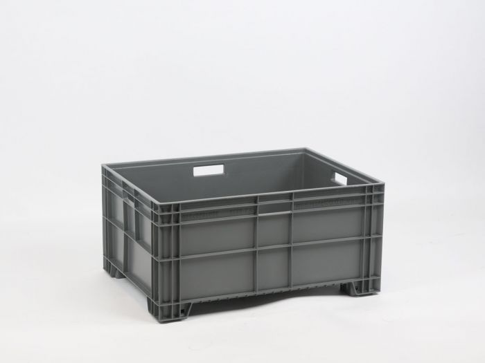 Bac grand volume Euronorm 800x600x390 mm 140 l. sur 4 pieds, gris foncé